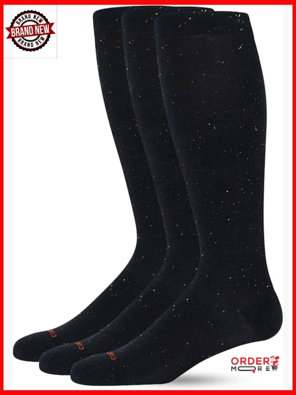 Unisex 15-20mmHg Graduated Compression Knee High Socks, Medium, Recycled